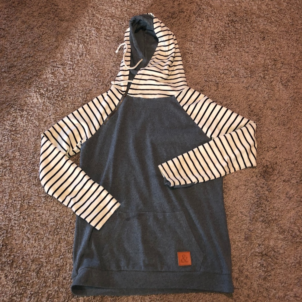 Ampersand Avenue Double Hood Sweatshirt L